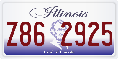 IL license plate Z862925