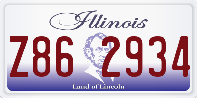 IL license plate Z862934