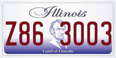 IL license plate Z863003
