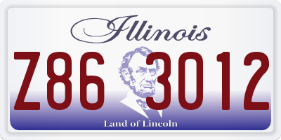 IL license plate Z863012