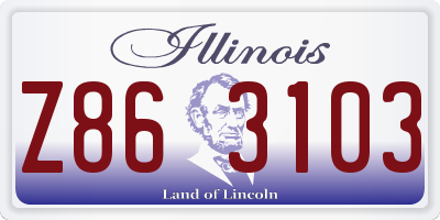 IL license plate Z863103