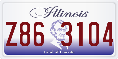IL license plate Z863104
