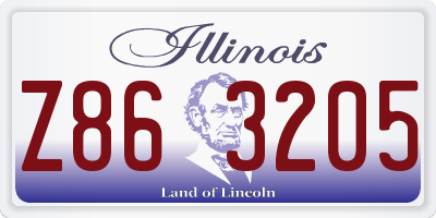 IL license plate Z863205