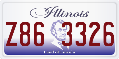 IL license plate Z863326