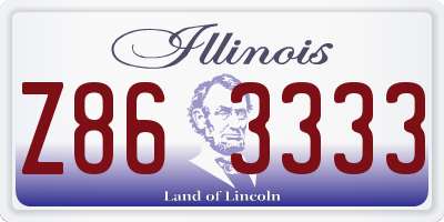 IL license plate Z863333