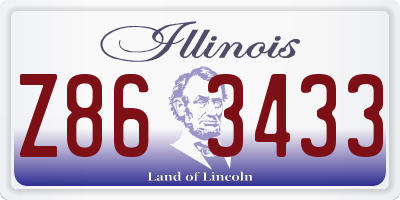 IL license plate Z863433