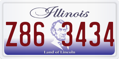 IL license plate Z863434