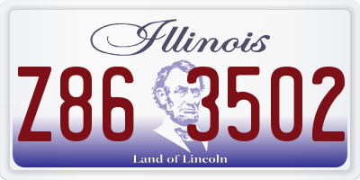 IL license plate Z863502