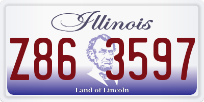 IL license plate Z863597