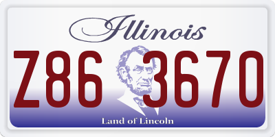 IL license plate Z863670