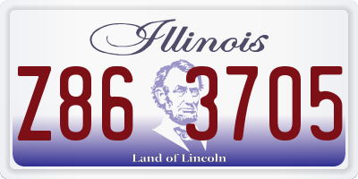 IL license plate Z863705