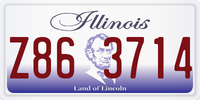IL license plate Z863714