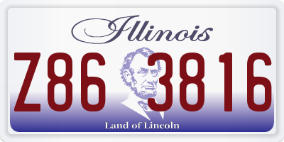 IL license plate Z863816