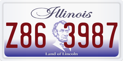 IL license plate Z863987