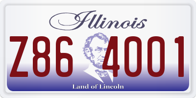 IL license plate Z864001