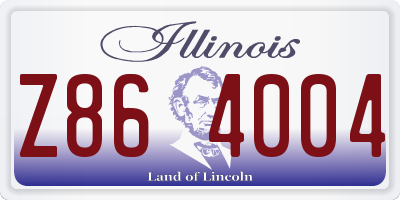 IL license plate Z864004