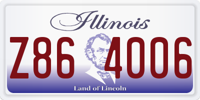 IL license plate Z864006