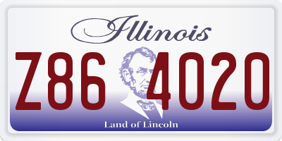 IL license plate Z864020