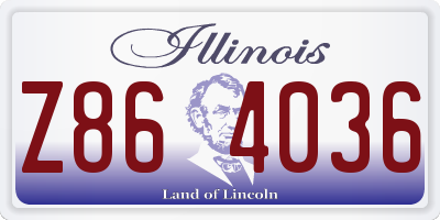 IL license plate Z864036