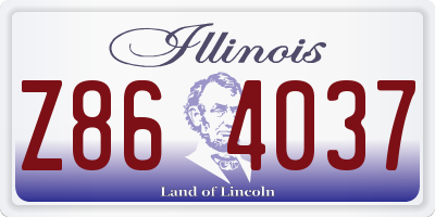 IL license plate Z864037