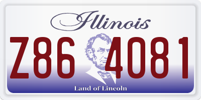 IL license plate Z864081