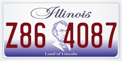 IL license plate Z864087