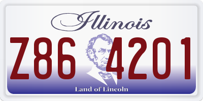 IL license plate Z864201