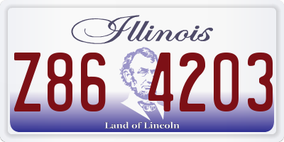 IL license plate Z864203