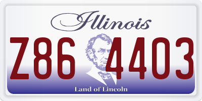 IL license plate Z864403