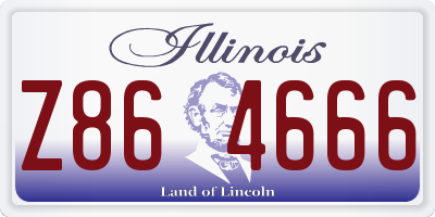 IL license plate Z864666