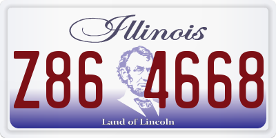 IL license plate Z864668