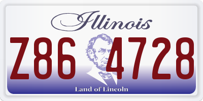 IL license plate Z864728