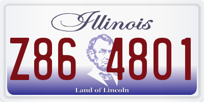 IL license plate Z864801