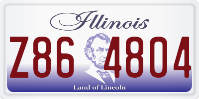 IL license plate Z864804