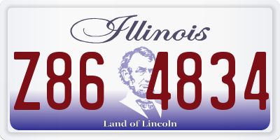 IL license plate Z864834