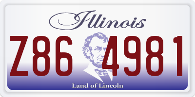 IL license plate Z864981