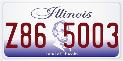IL license plate Z865003