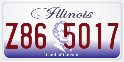 IL license plate Z865017
