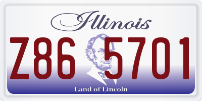 IL license plate Z865701