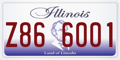 IL license plate Z866001