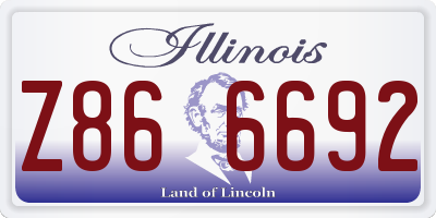 IL license plate Z866692