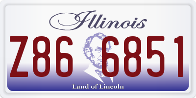 IL license plate Z866851