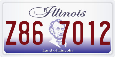 IL license plate Z867012