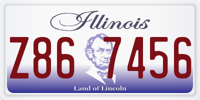 IL license plate Z867456