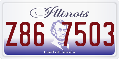 IL license plate Z867503