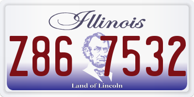 IL license plate Z867532