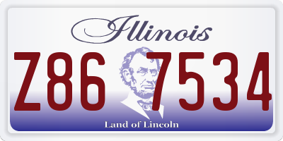 IL license plate Z867534
