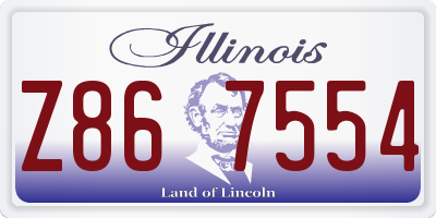 IL license plate Z867554