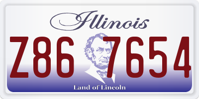 IL license plate Z867654