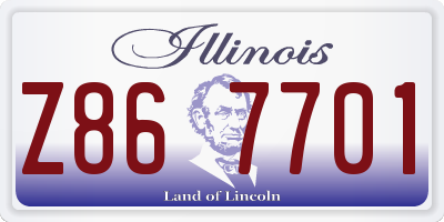 IL license plate Z867701